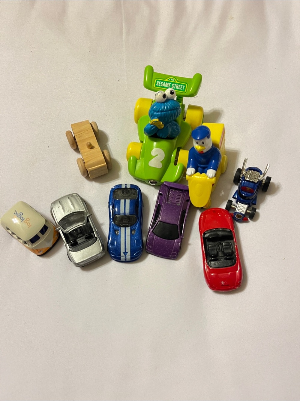Maisto Welly Vintage Diecast & Plastic Toy Cars Lot Sesame Street Bus 9 Pieces